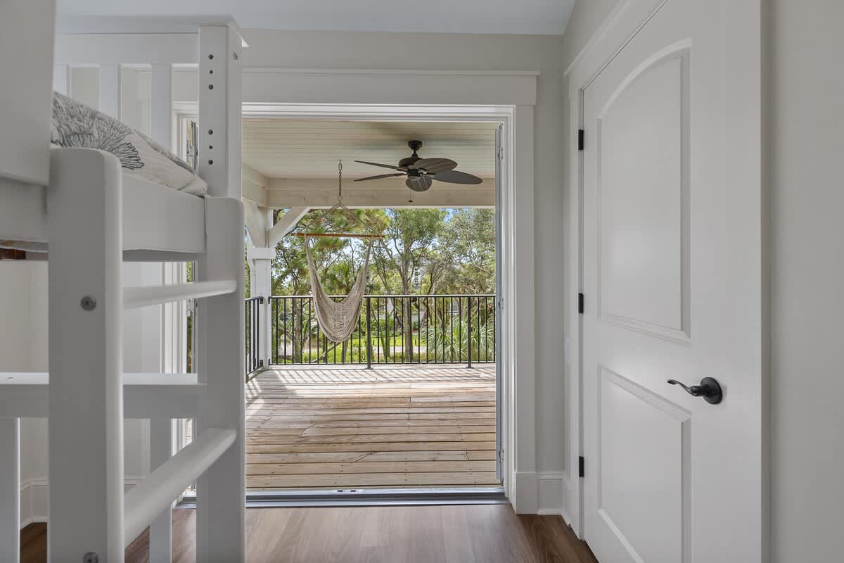 View of Upper Level Deck from Bunk Room