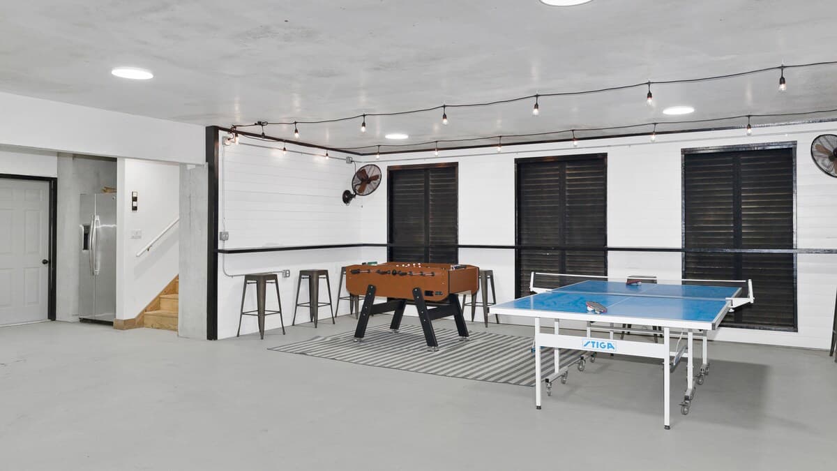 Game Room in the Garage