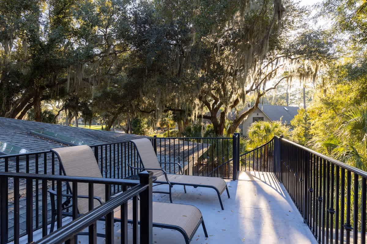 Balcony with Steps to Pool from Primary Suite #3