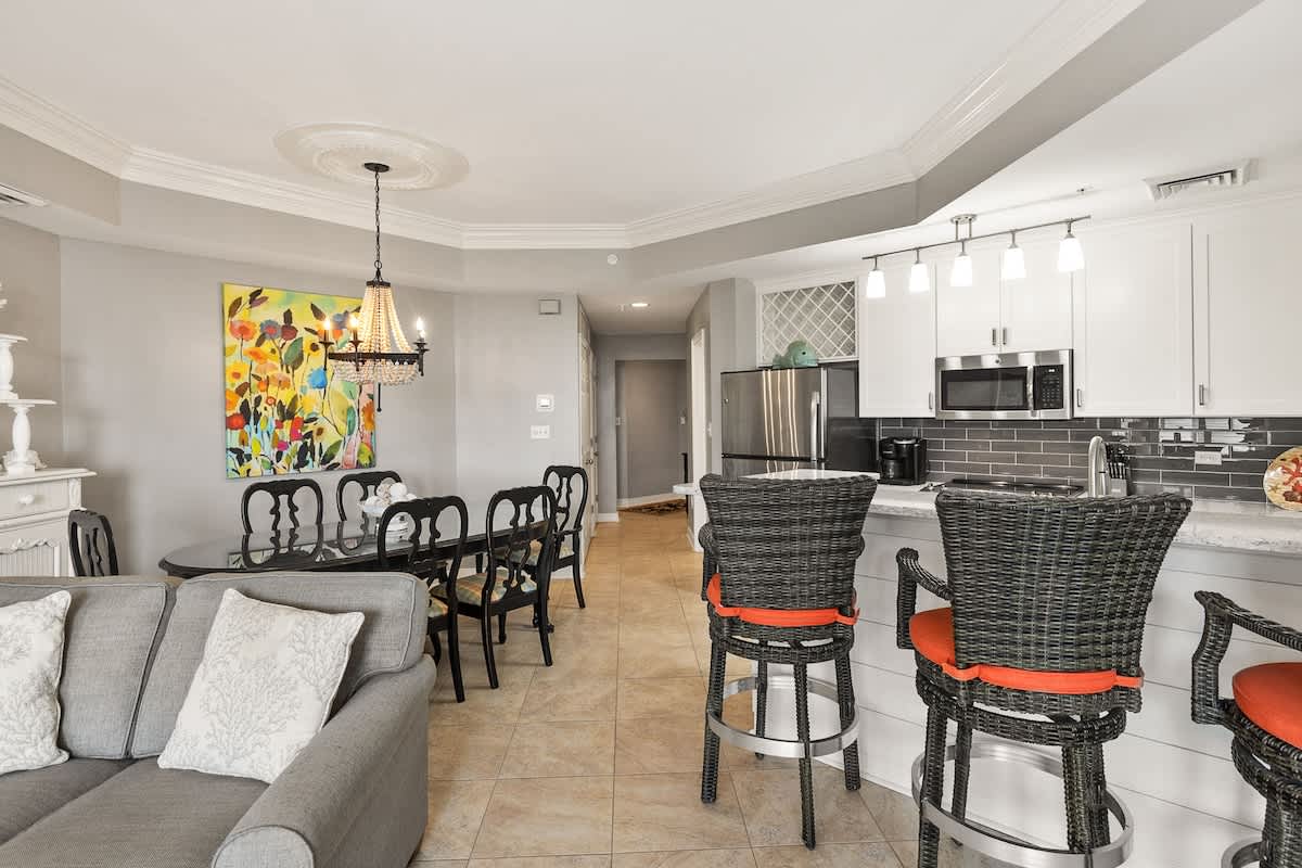 Living Area to Dining to Kitchen