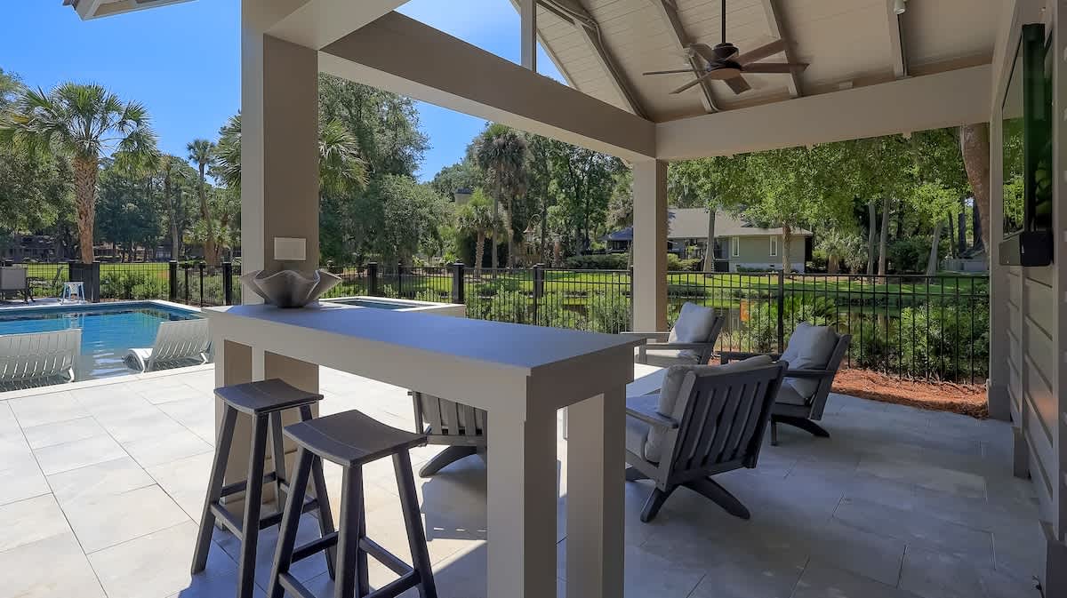 Covered Lounge Area by Pool