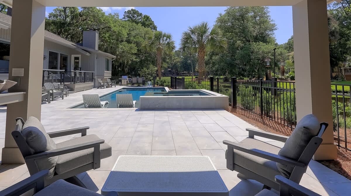Covered Lounge Area by Pool