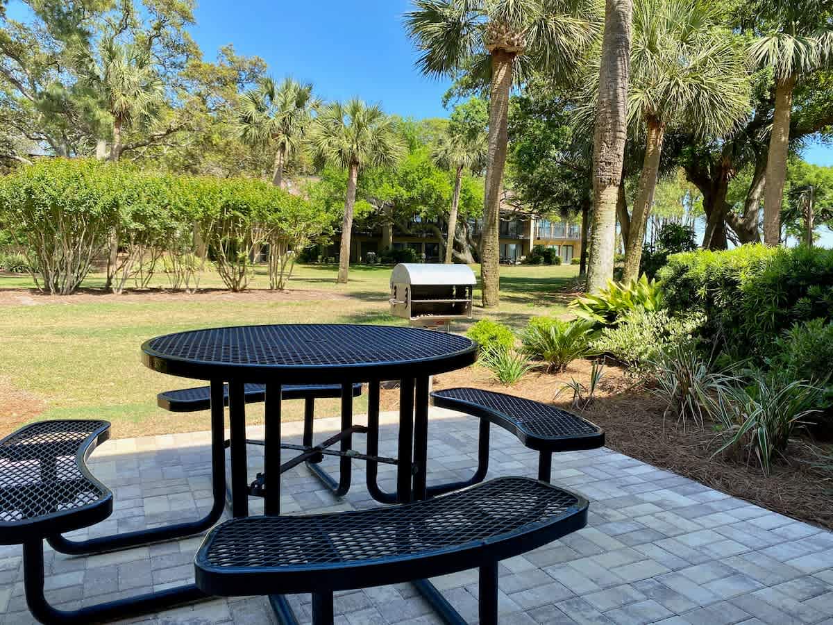 Ground Level Patio with Charcoal Grill