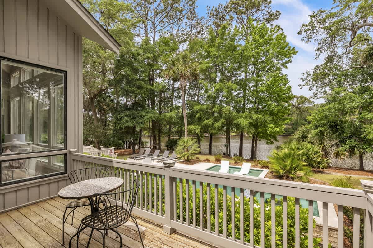 Private Balcony Overlooking Pool and Palmetto Dunes Lagoon