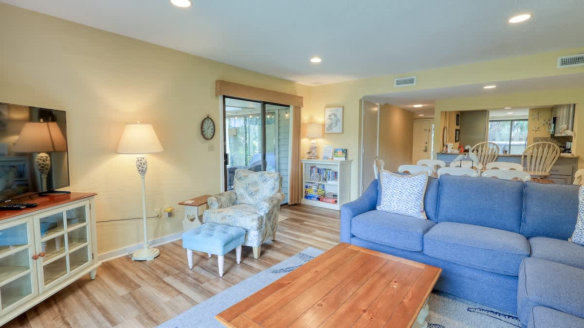 Living Area with Golf Course Views