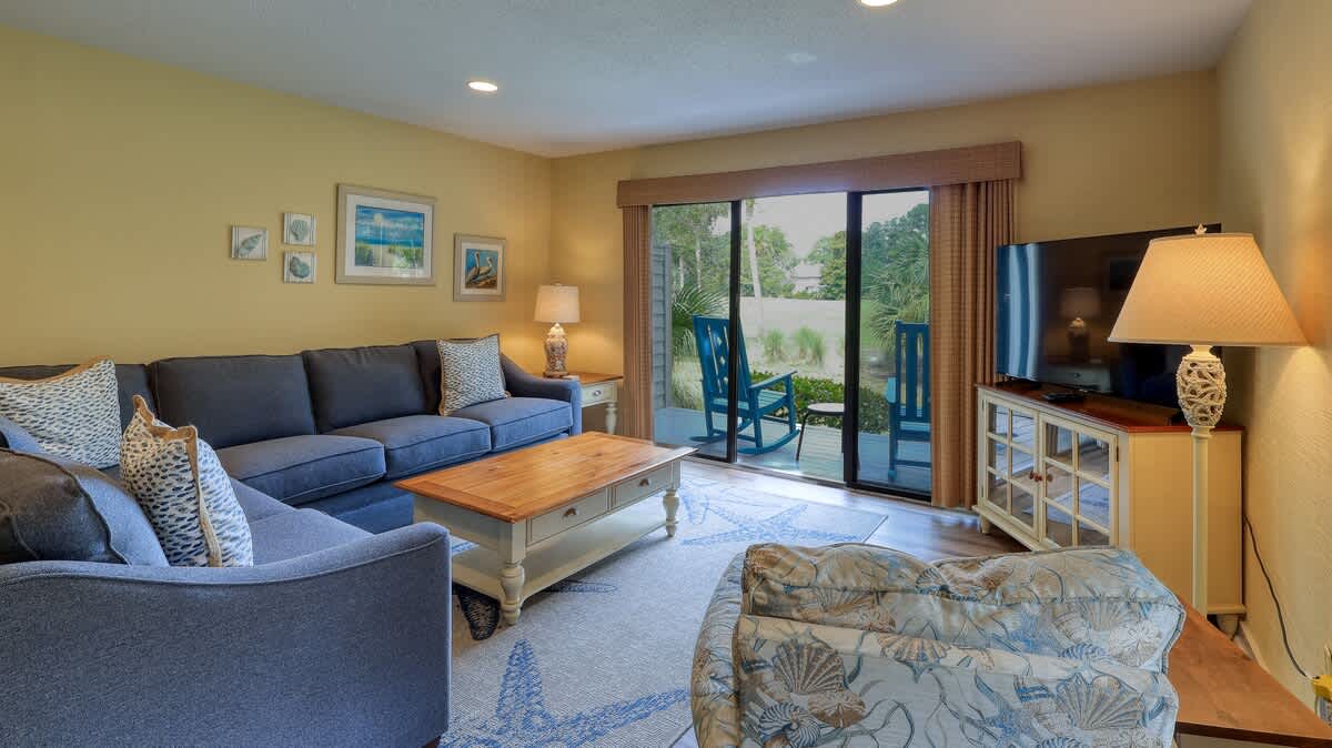 Living Area with Golf Course Views
