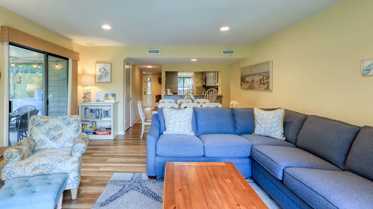 Living Area with Golf Course Views