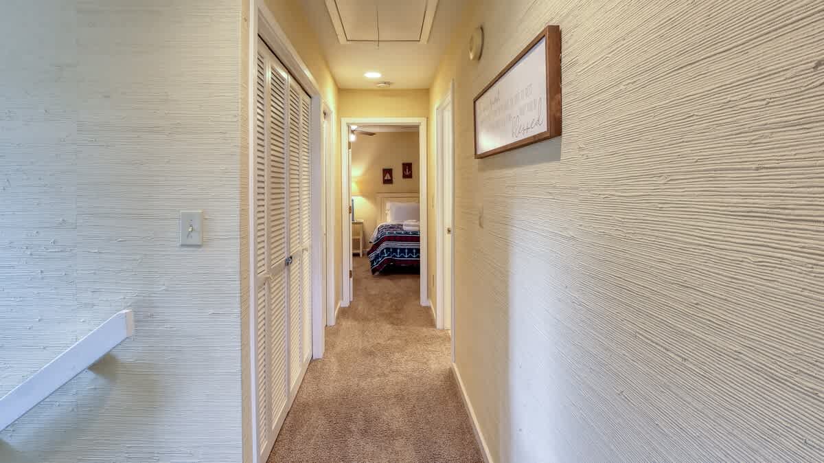 Upstairs Hall and Double Twin Bedroom