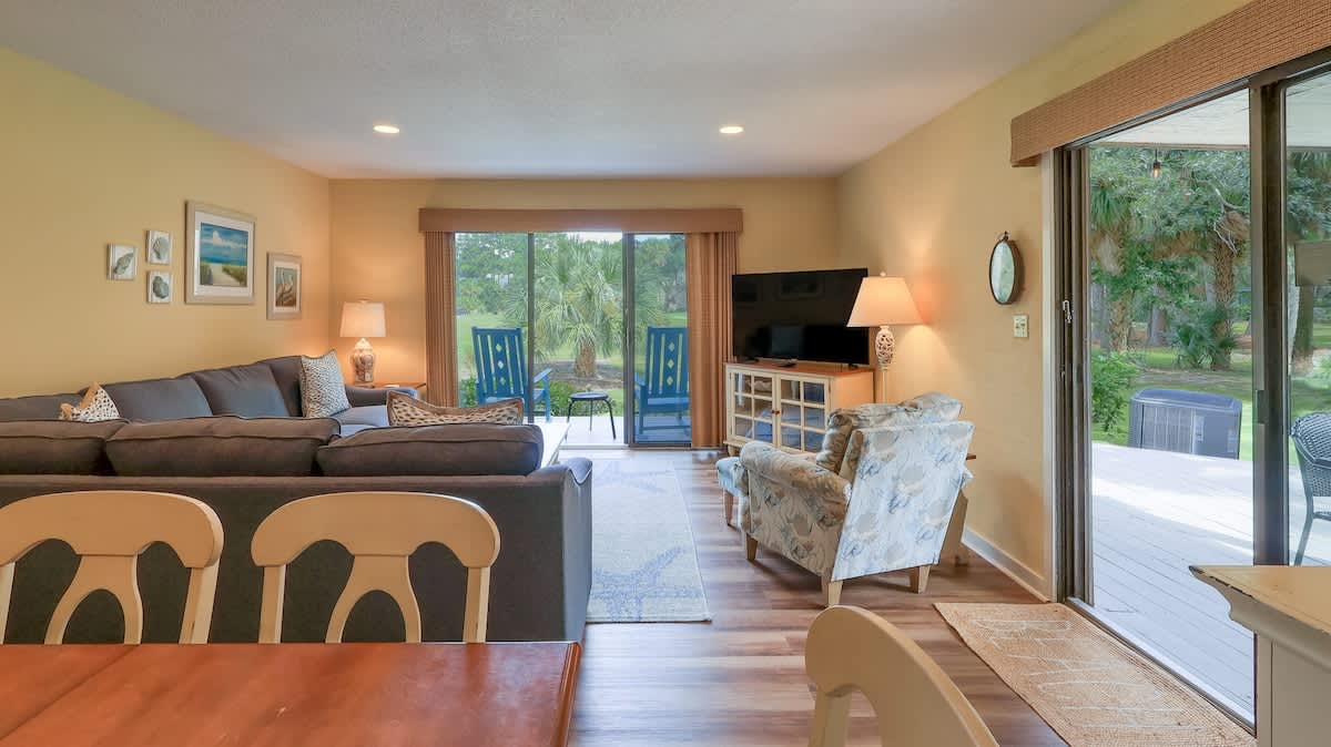 Living Area with Golf Course Views
