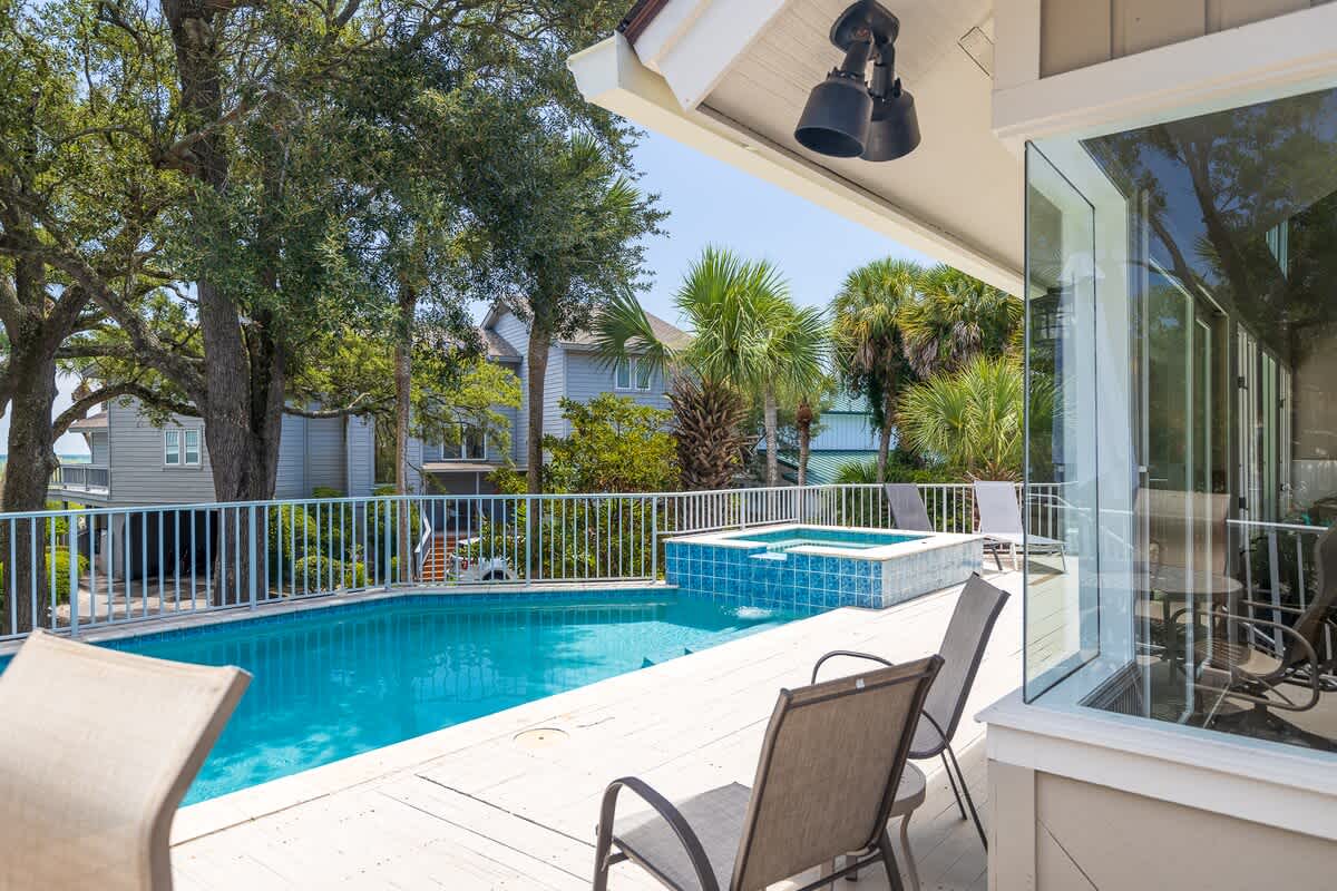 Pool Deck with Propane Grill and Spa