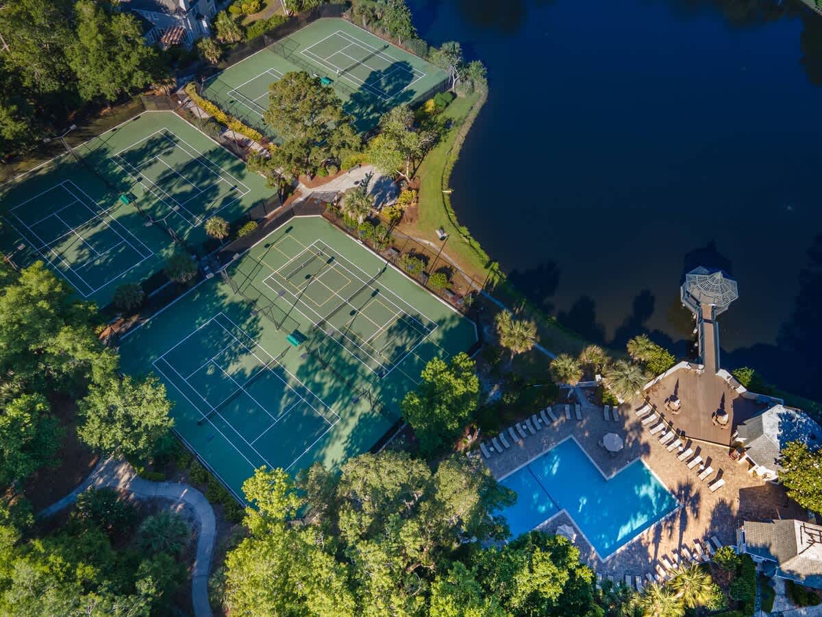 Evian Pool and Tennis Courts