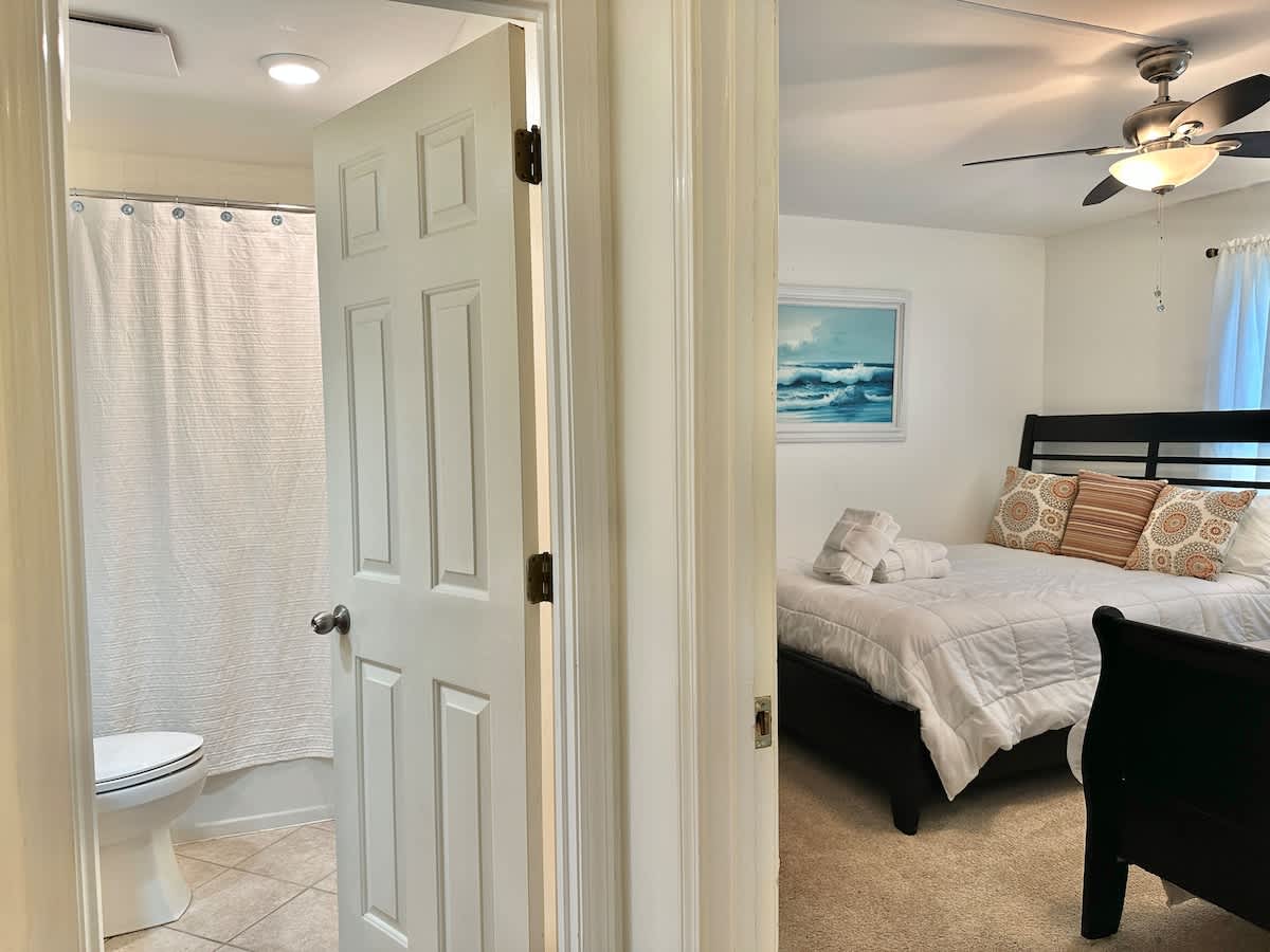 Guest Bathroom and Double Queen Room