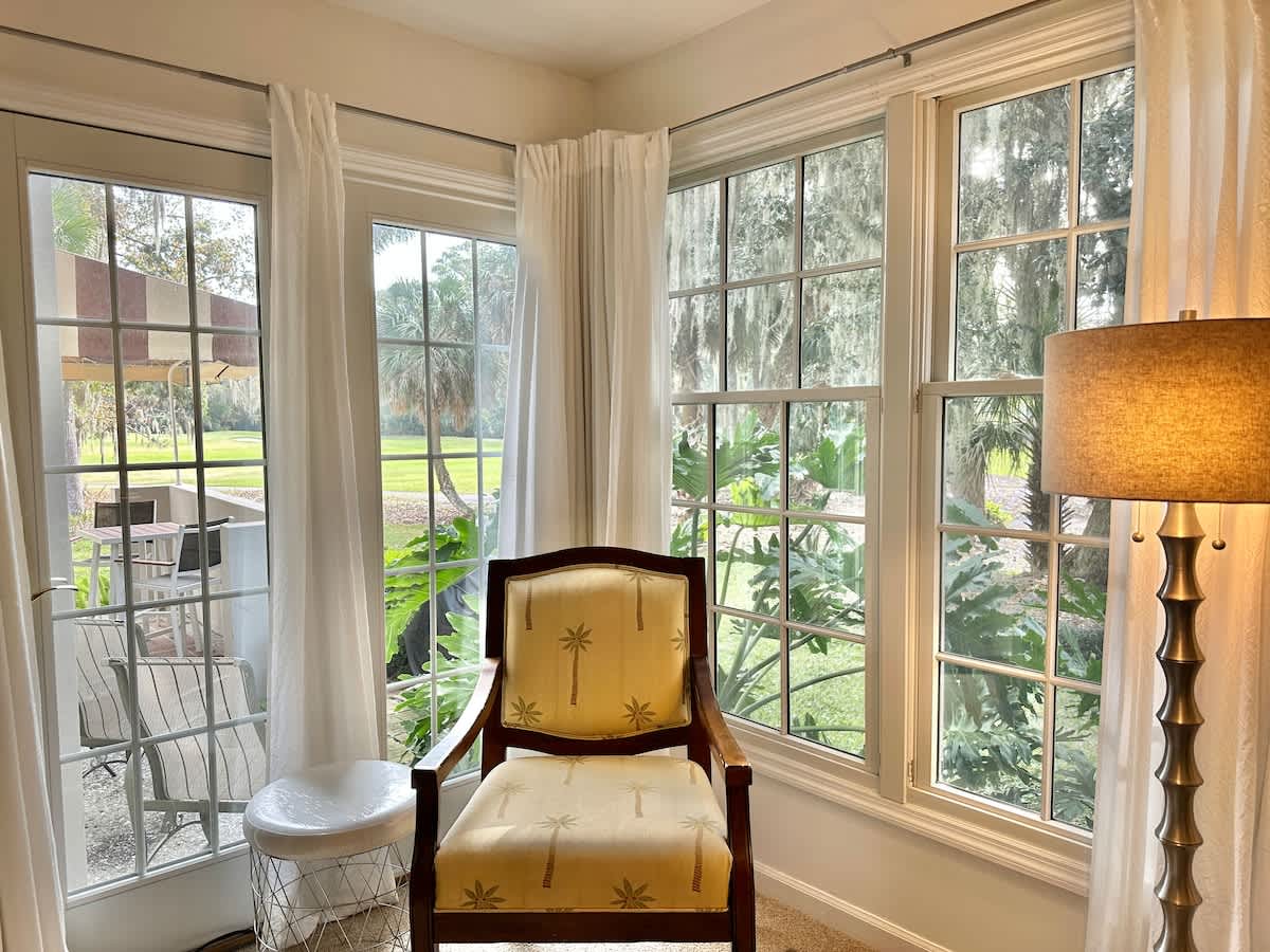 Primary King Suite with views of Golf Course
