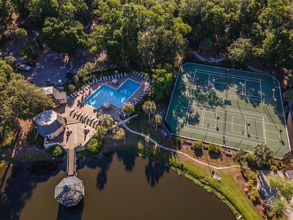 Evian Pool and Tennis Courts