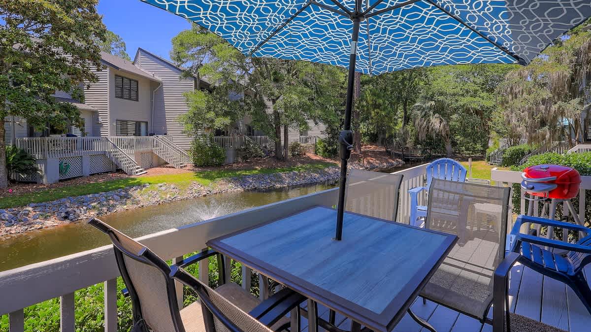 Porch with Lagoon Views and Private Charcoal Grill