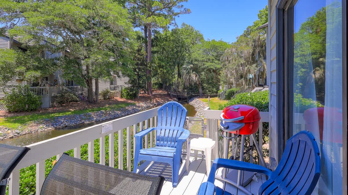 Porch with Lagoon Views and Private Charcoal Grill