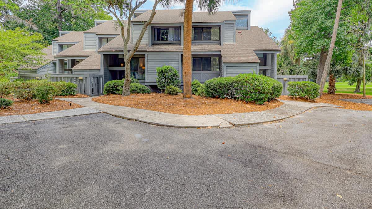 Exterior Entrance and Parking Spaces