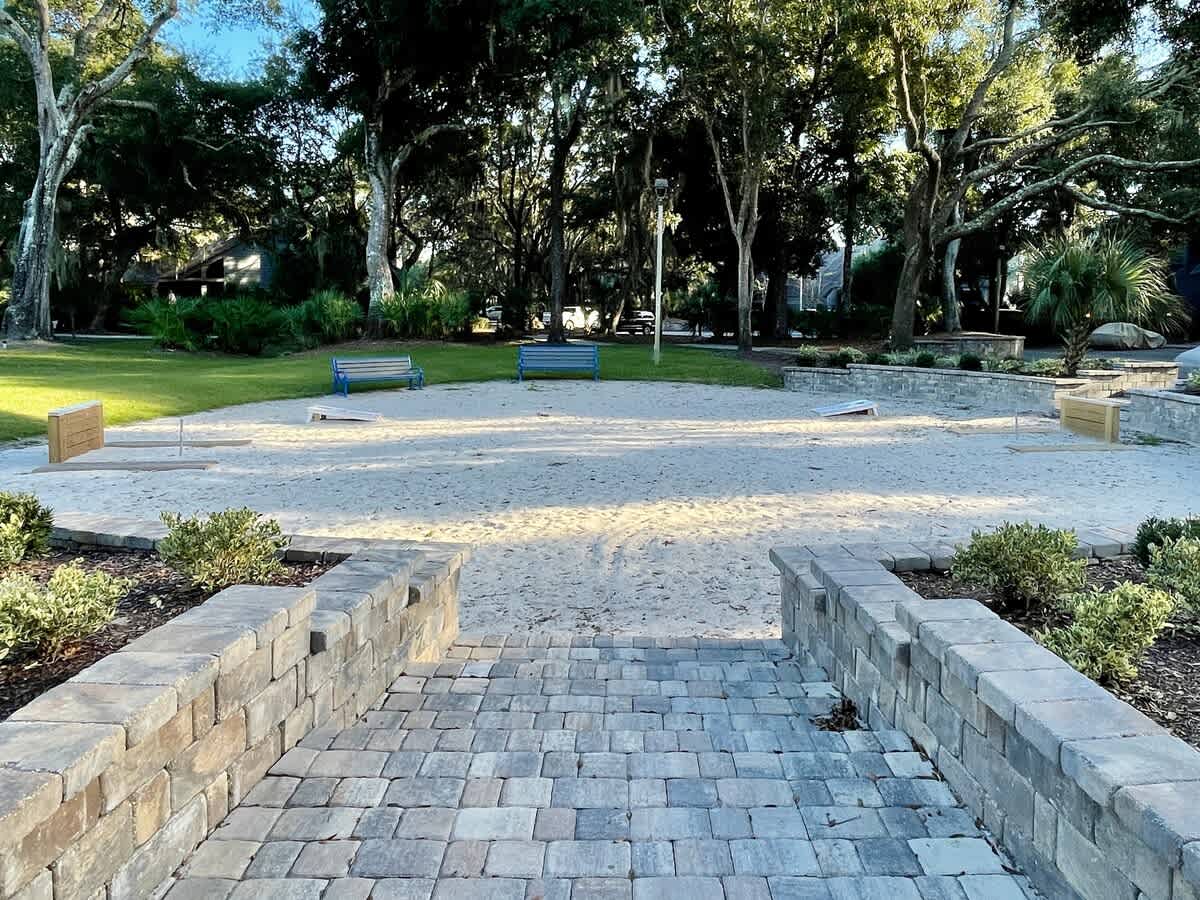 Community Area with Bag Toss and Horse Shoe Games