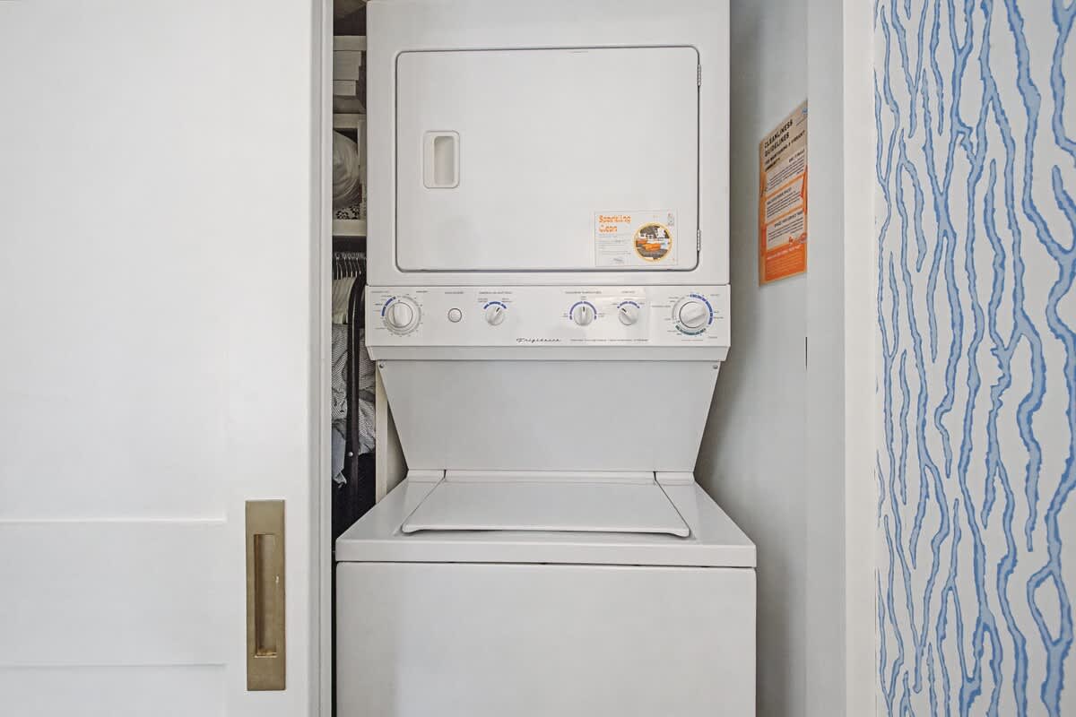 Your in-unit washer and dryer makes packing light a breeze, giving you fresh clothes throughout your stay.