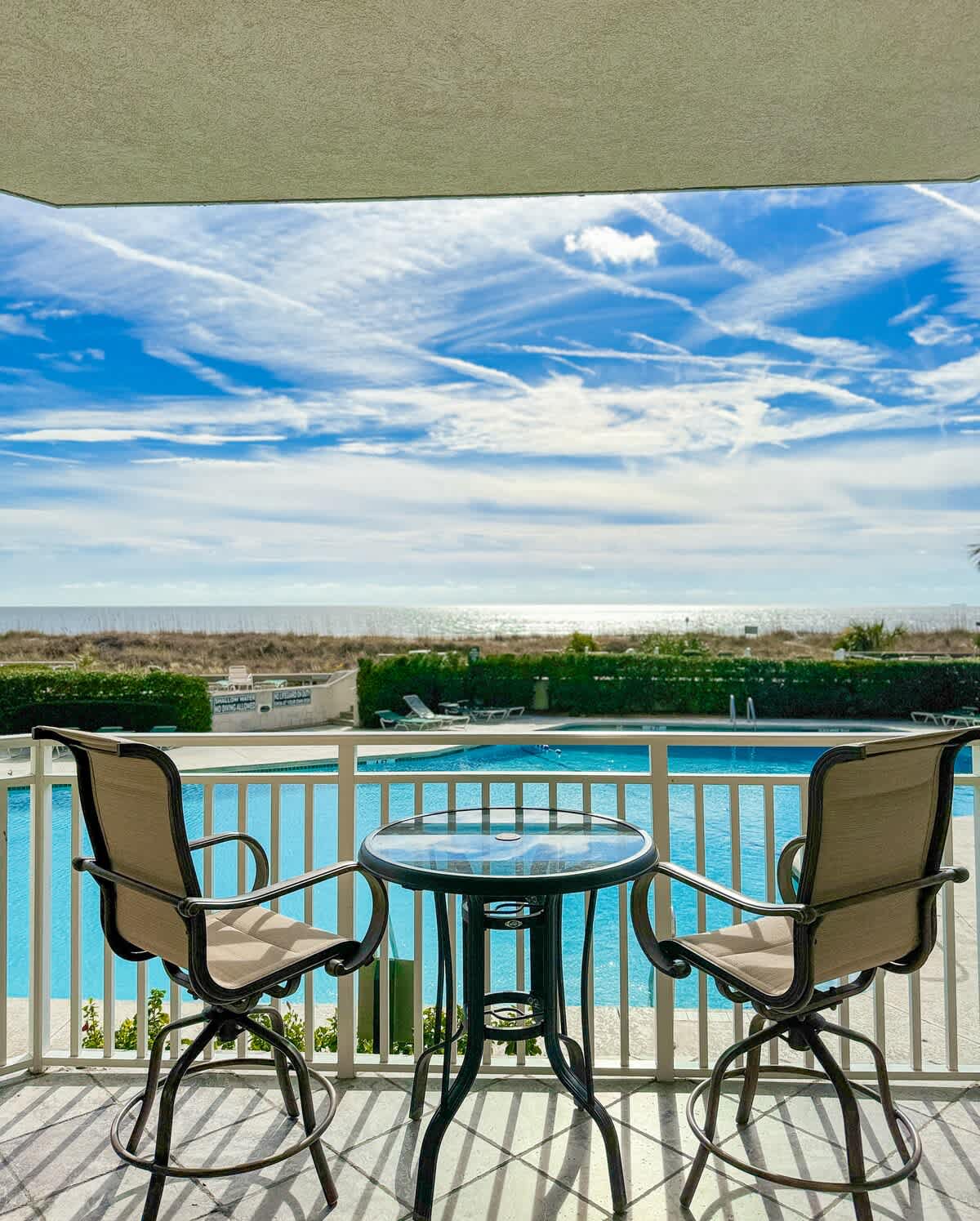 Balcony Overlooking Pool with Ocean View