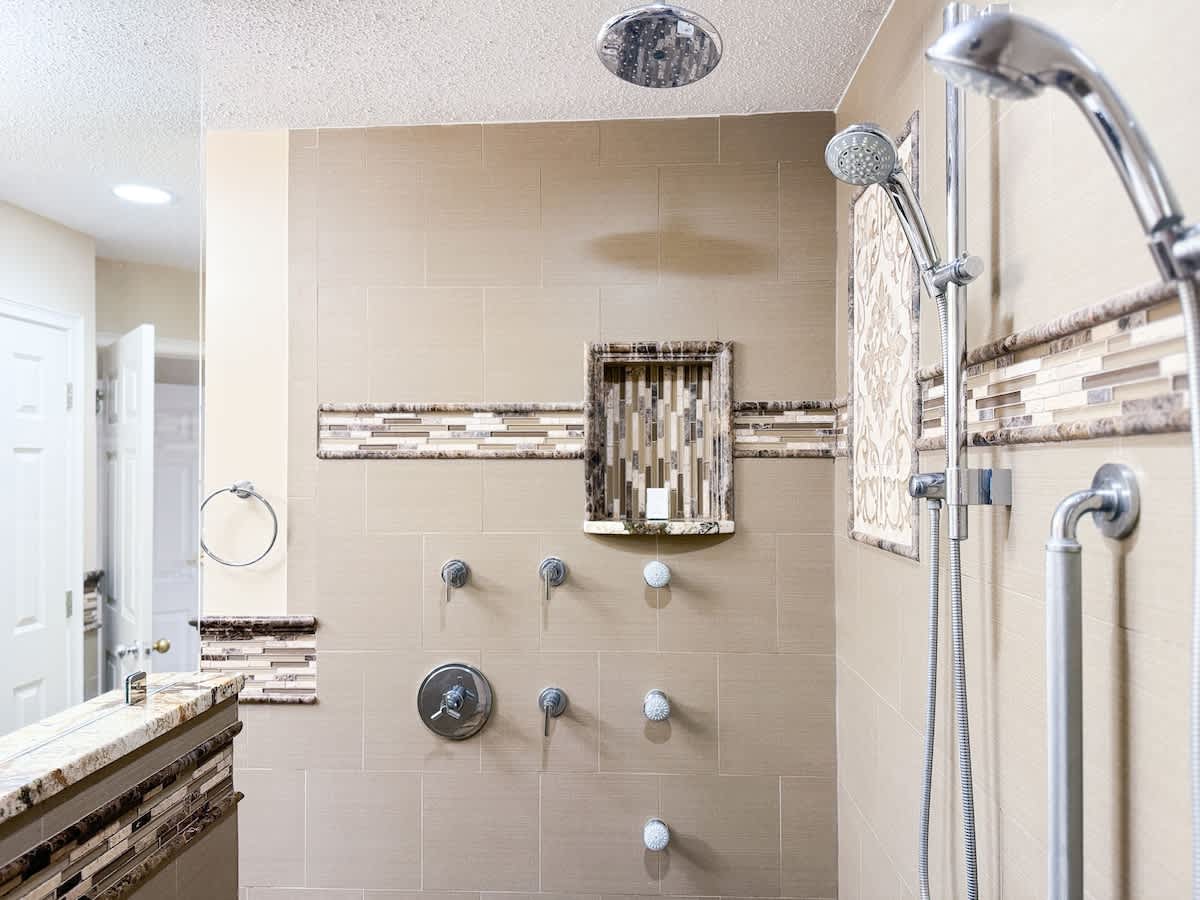 Guest Bathroom with Double Showers