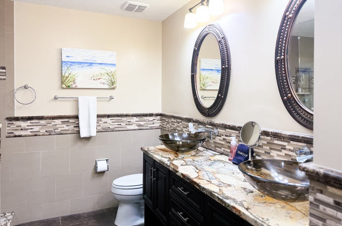 Guest Bathroom with Double Showers