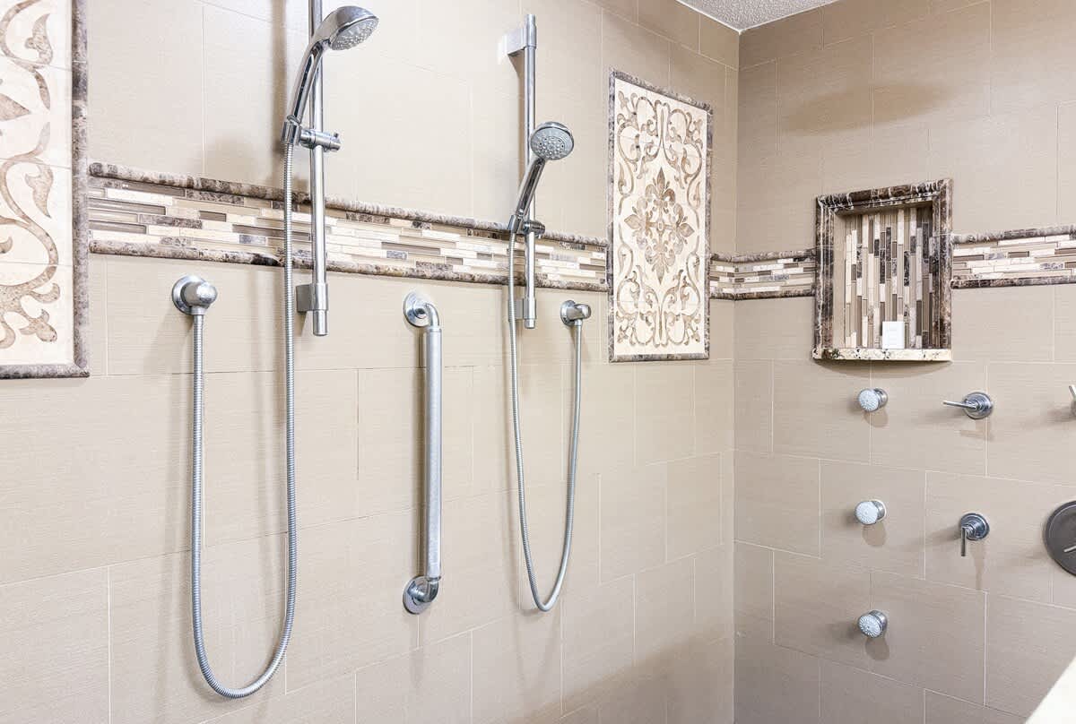 Guest Bathroom with Double Showers