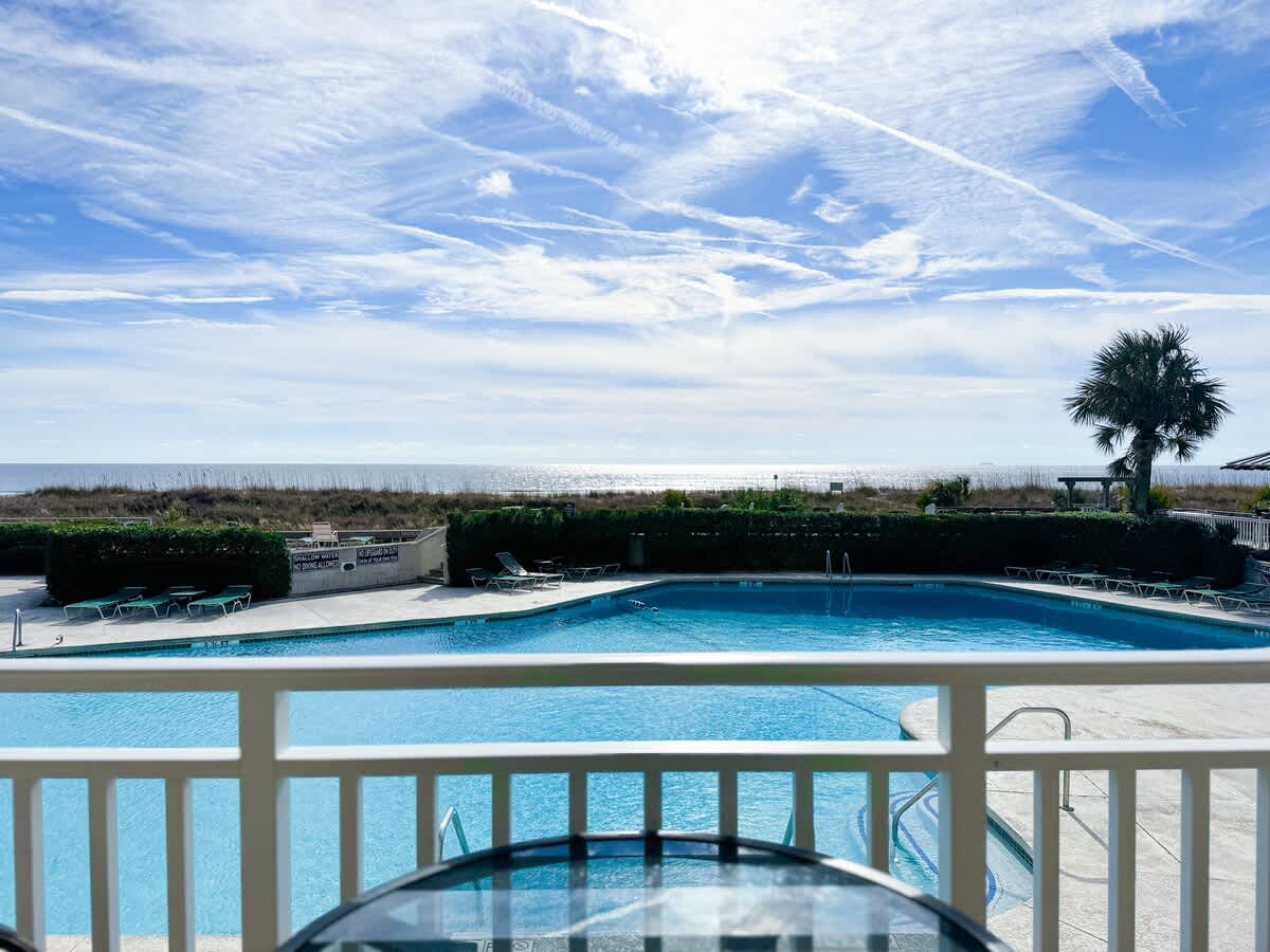 Balcony Overlooking Pool with Ocean View