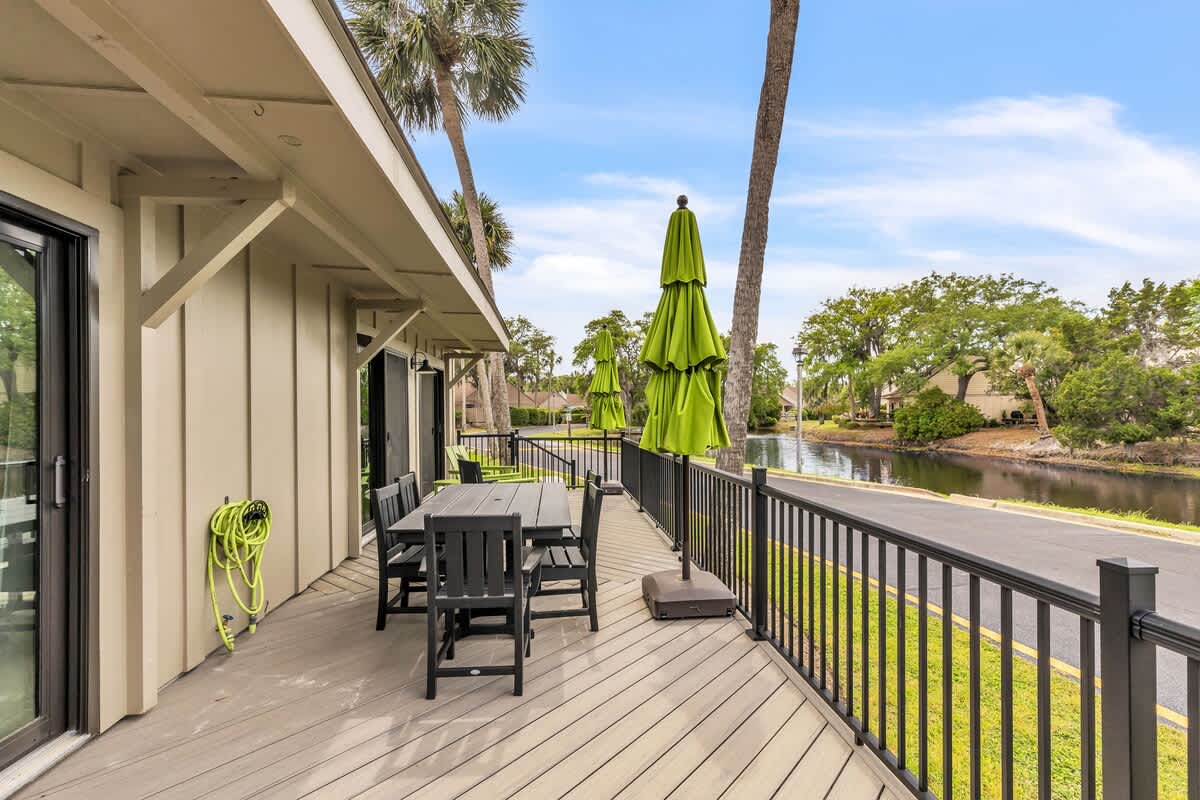 Private Deck Overlooking Lagoon with Grill