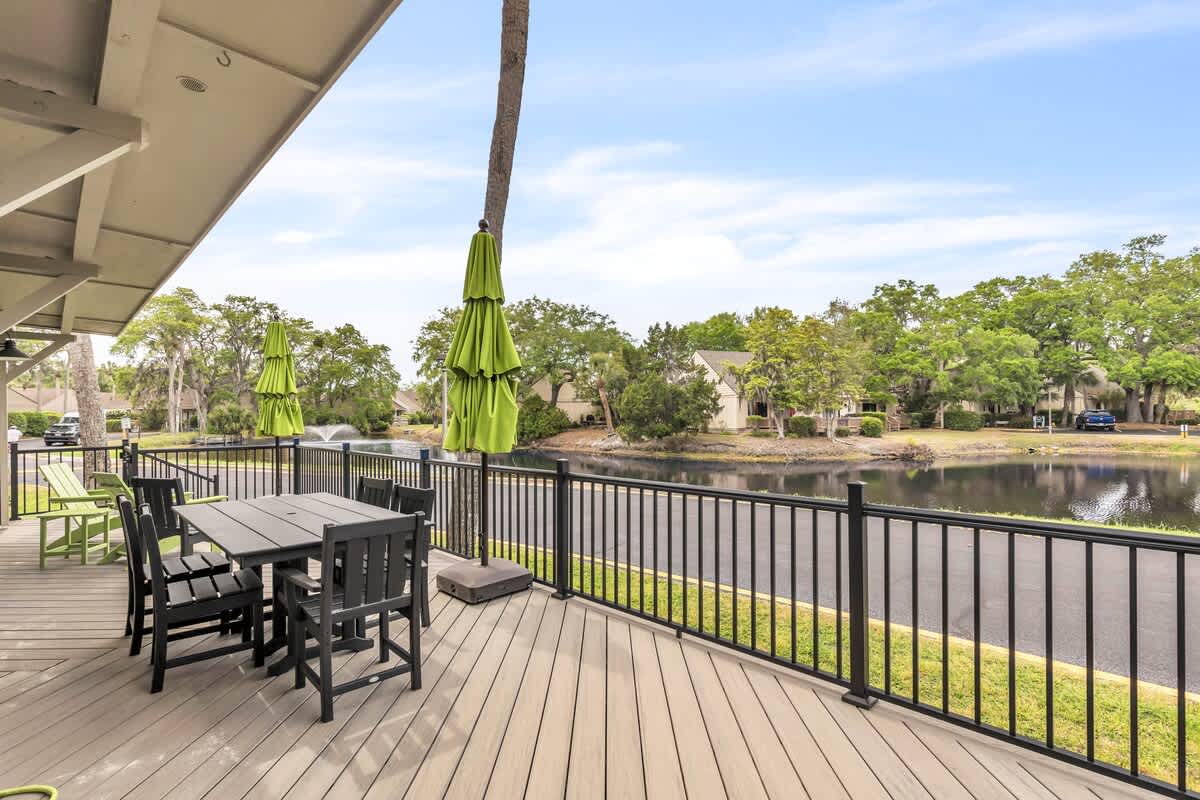 Private Deck Overlooking Lagoon with Grill