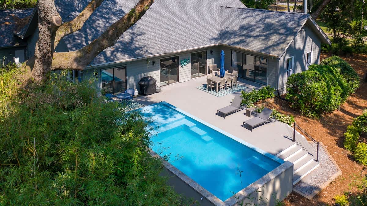 Aerial View of Pool Deck