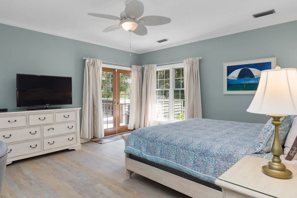 Primary King Suite with Doors to Patio