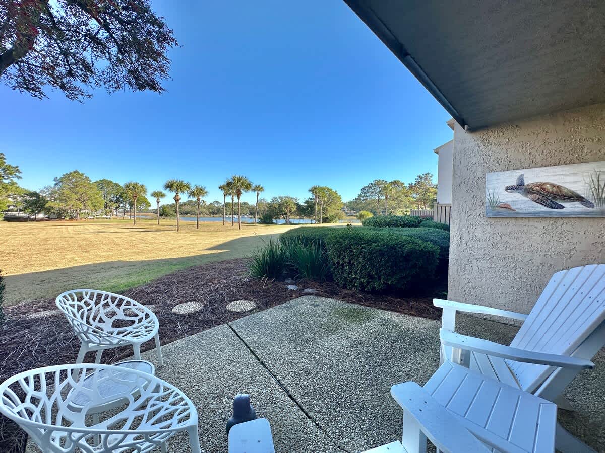 Patio with Lagoon Views