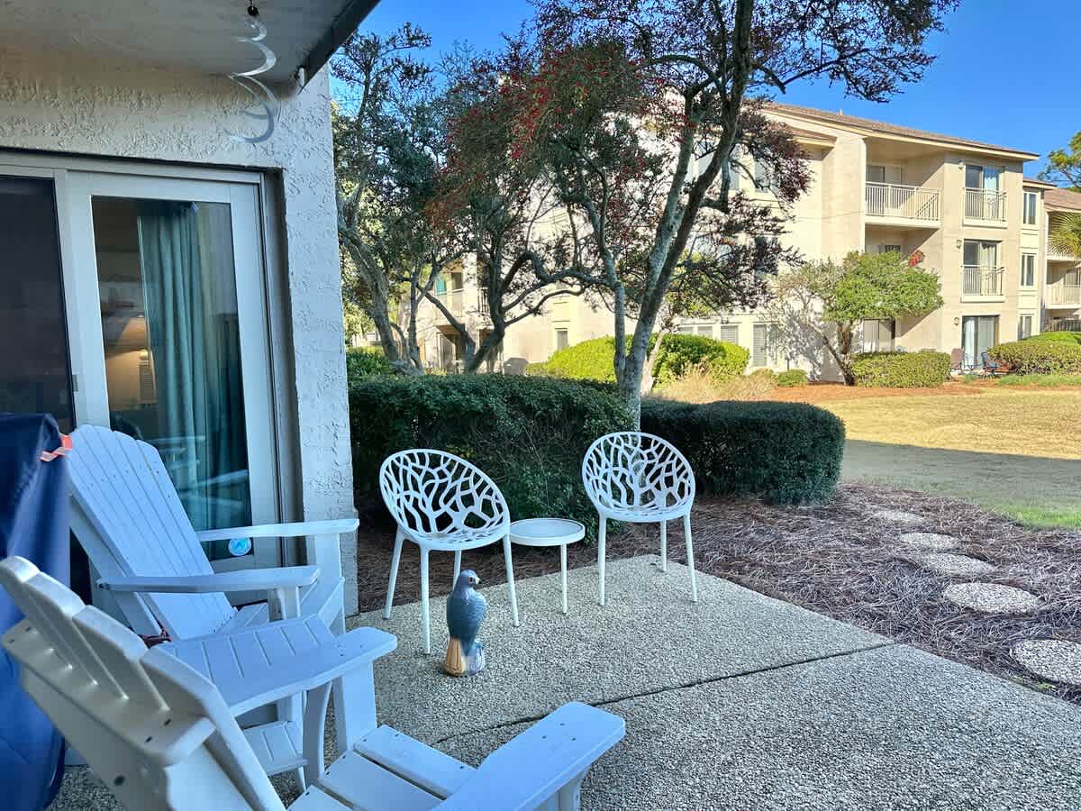 Patio with Lagoon Views