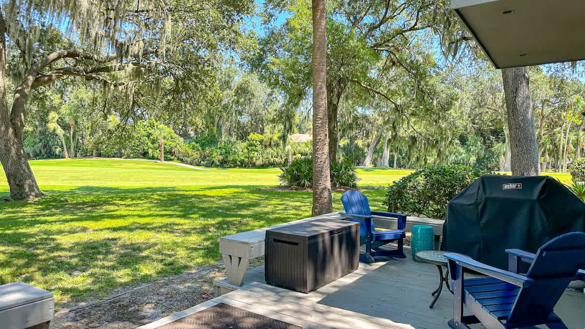 Patio with Golf Views and Steps to Pool