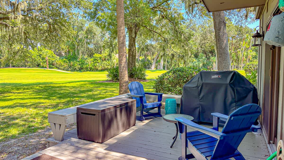 Patio with Golf Views and Steps to Pool