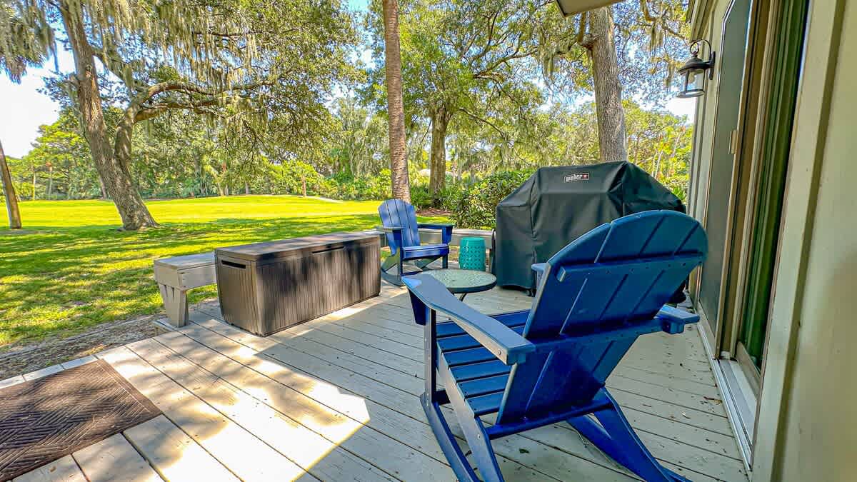 Patio with Golf Views and Steps to Pool