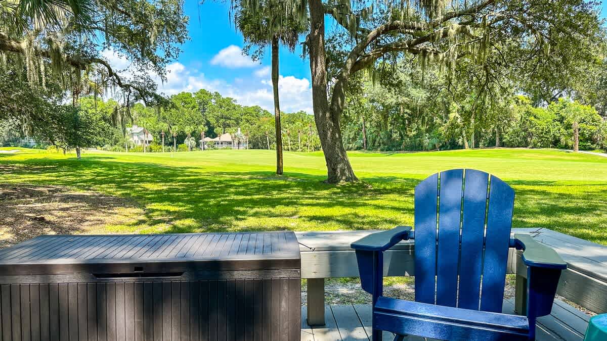 Patio with Golf Views and Steps to Pool
