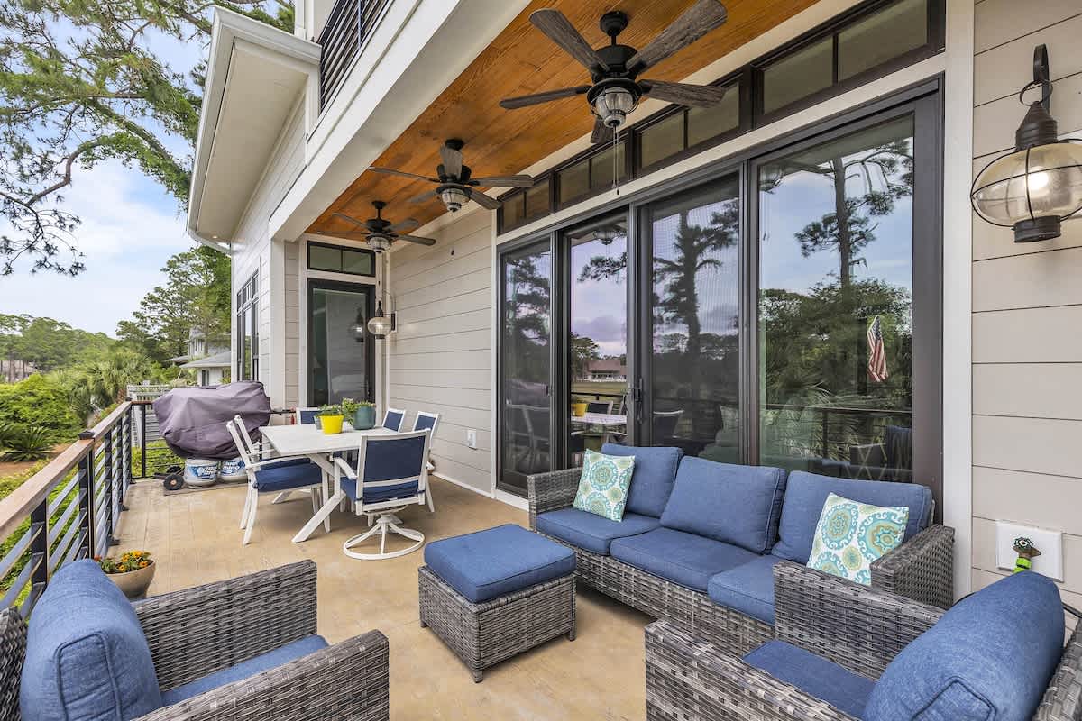 Balcony Overlooking Pool