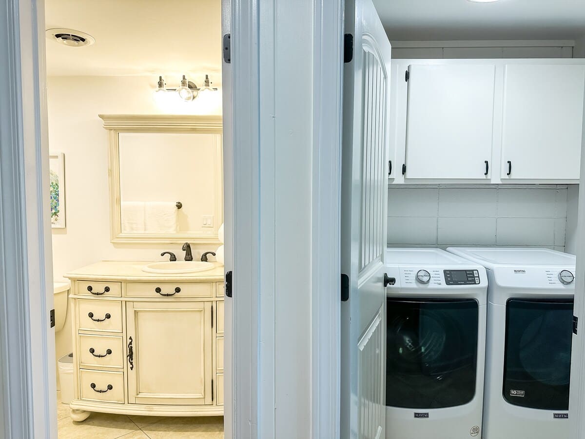 Guest Bathroom and Laundry at Entry