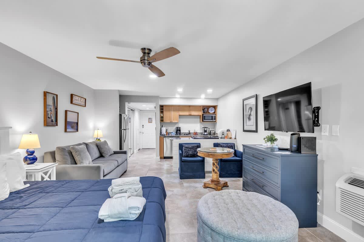 Open Living Space with King Bed