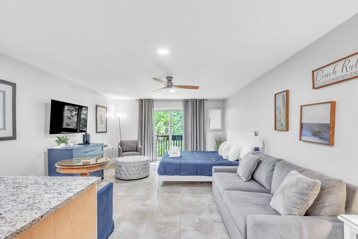 Open Living Space with King Bed