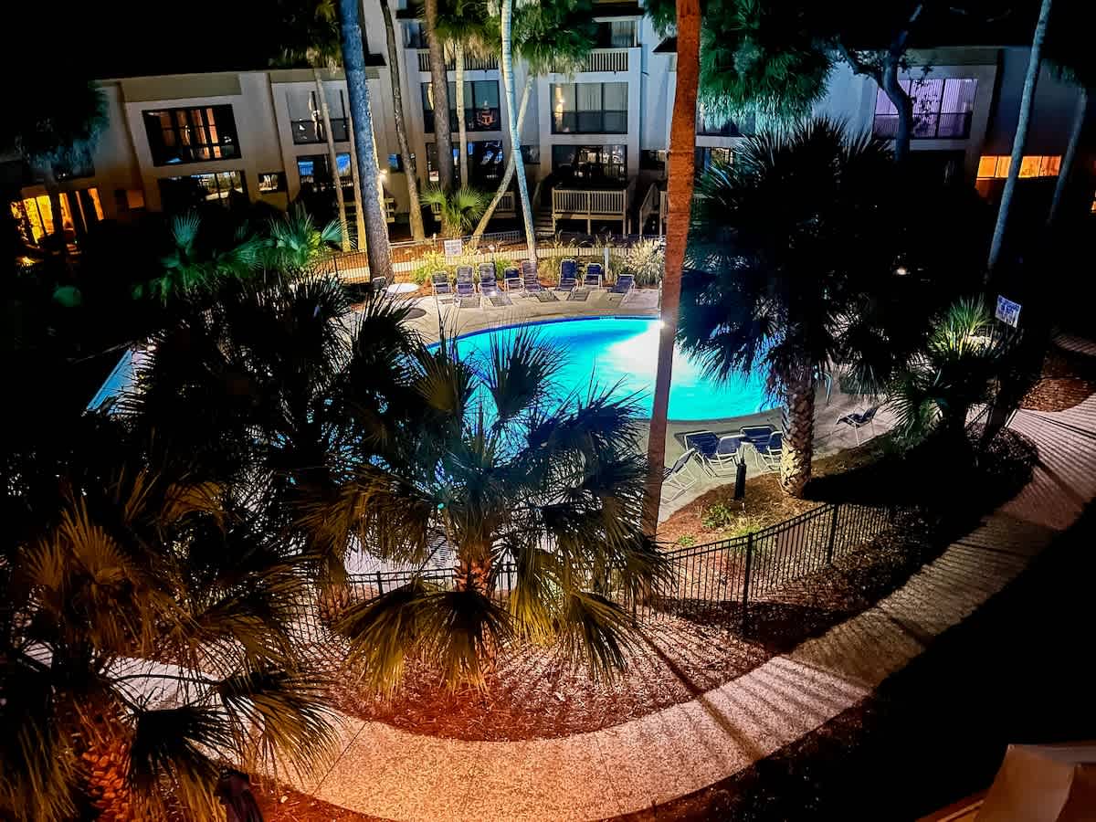Seascape Pool View at Night