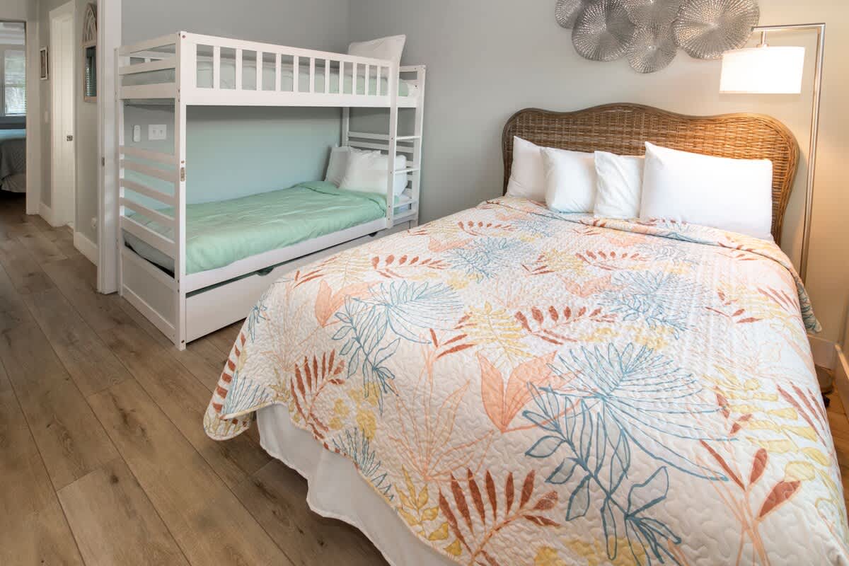Guest Bedroom with Queen, Twin, and Trundle Bed
