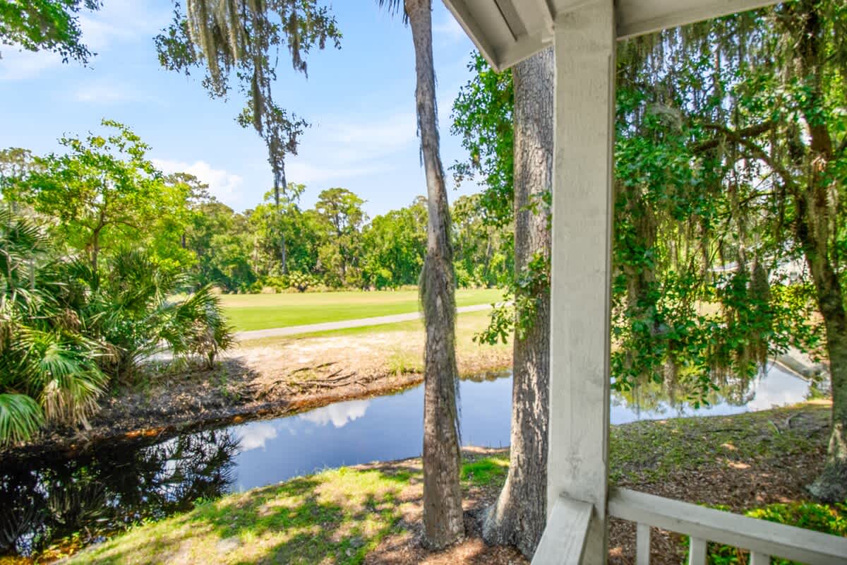 Private Porch with Lagoon and Golf Course Views