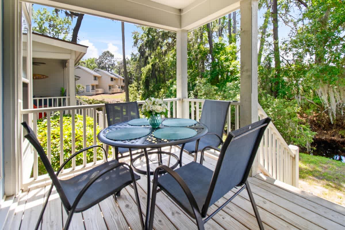 Private Porch with Lagoon and Golf Course Views