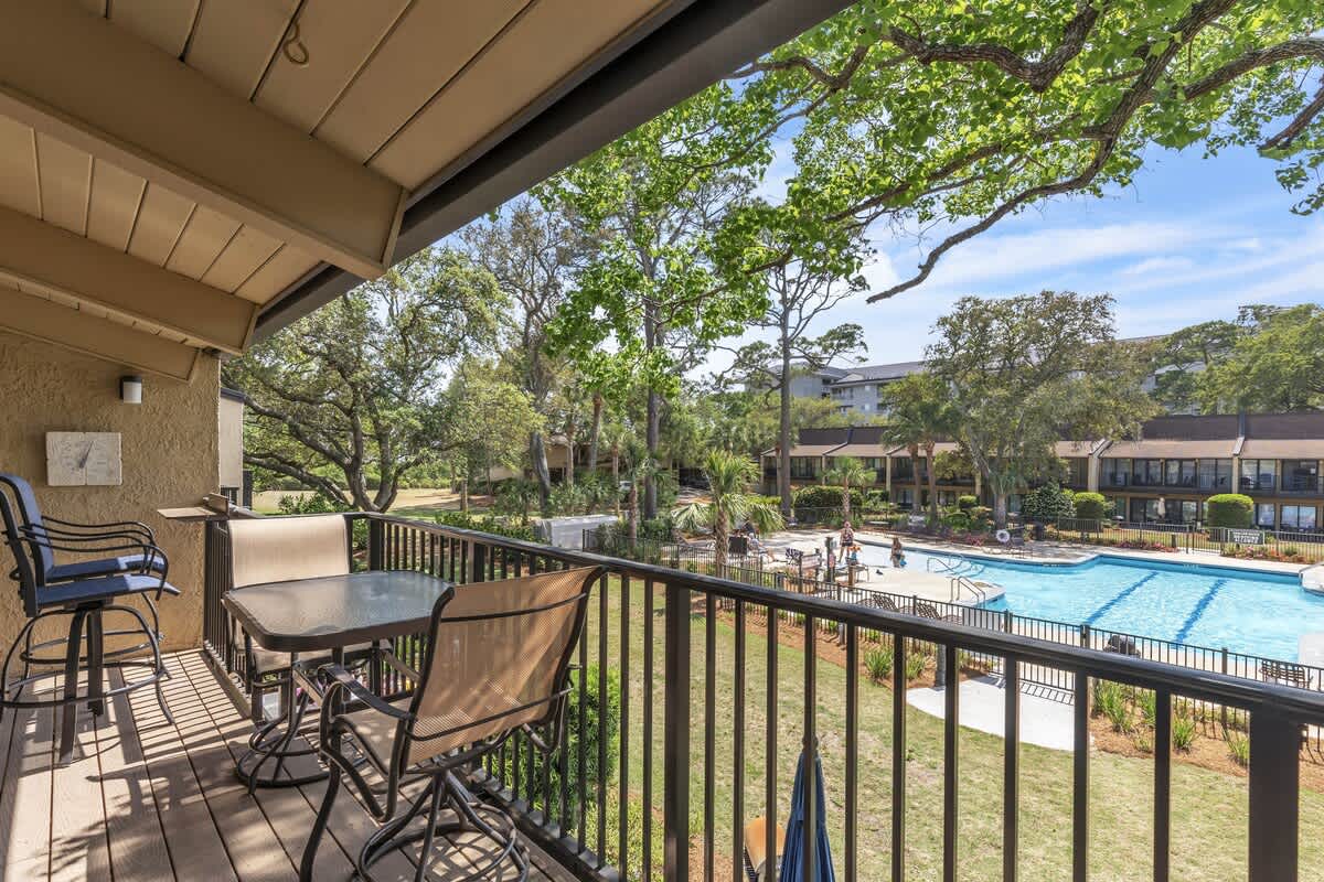 Private Balcony with View of Community Pool