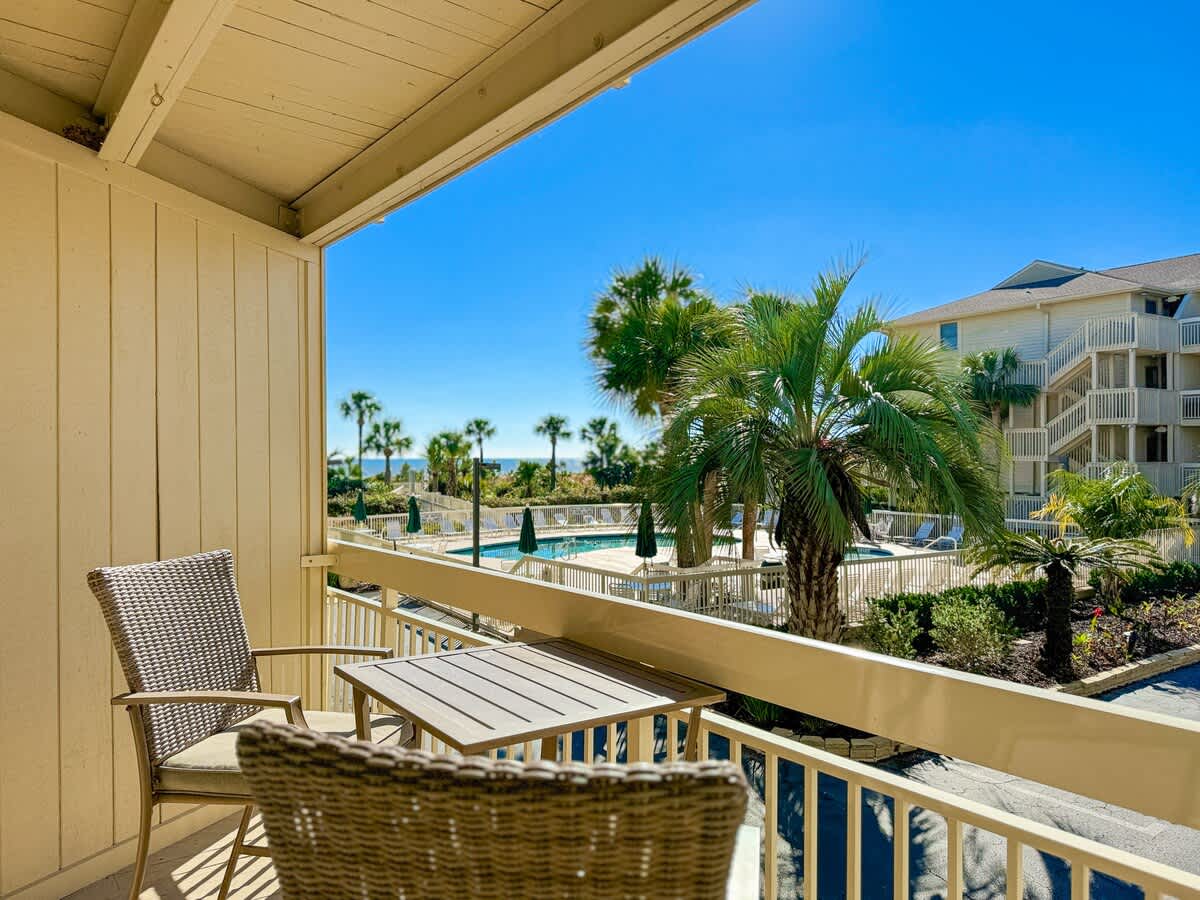 Balcony with Pool and Partial Ocean View