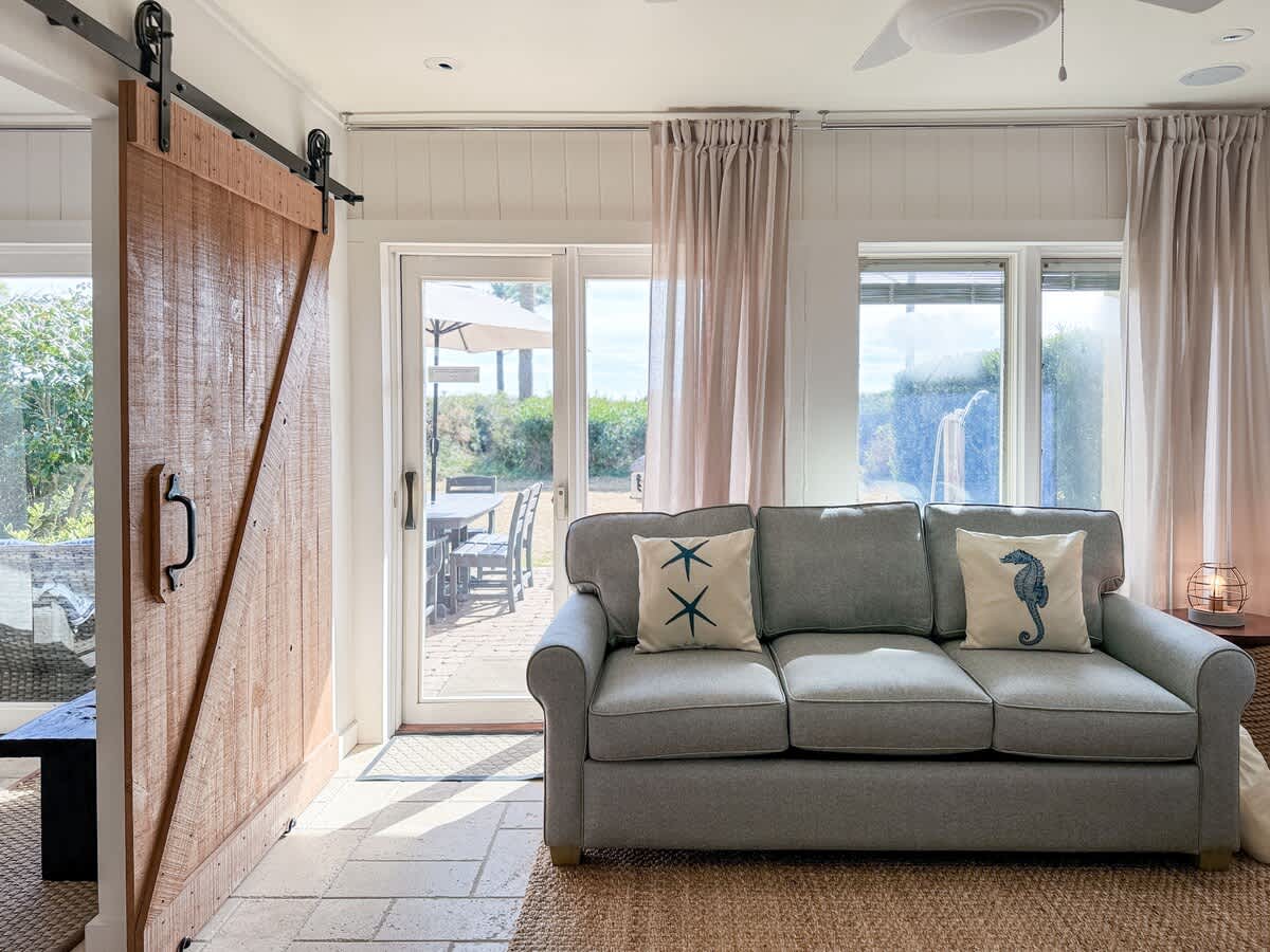 Lower Den with Queen Sleeper Sofa and Patio Access