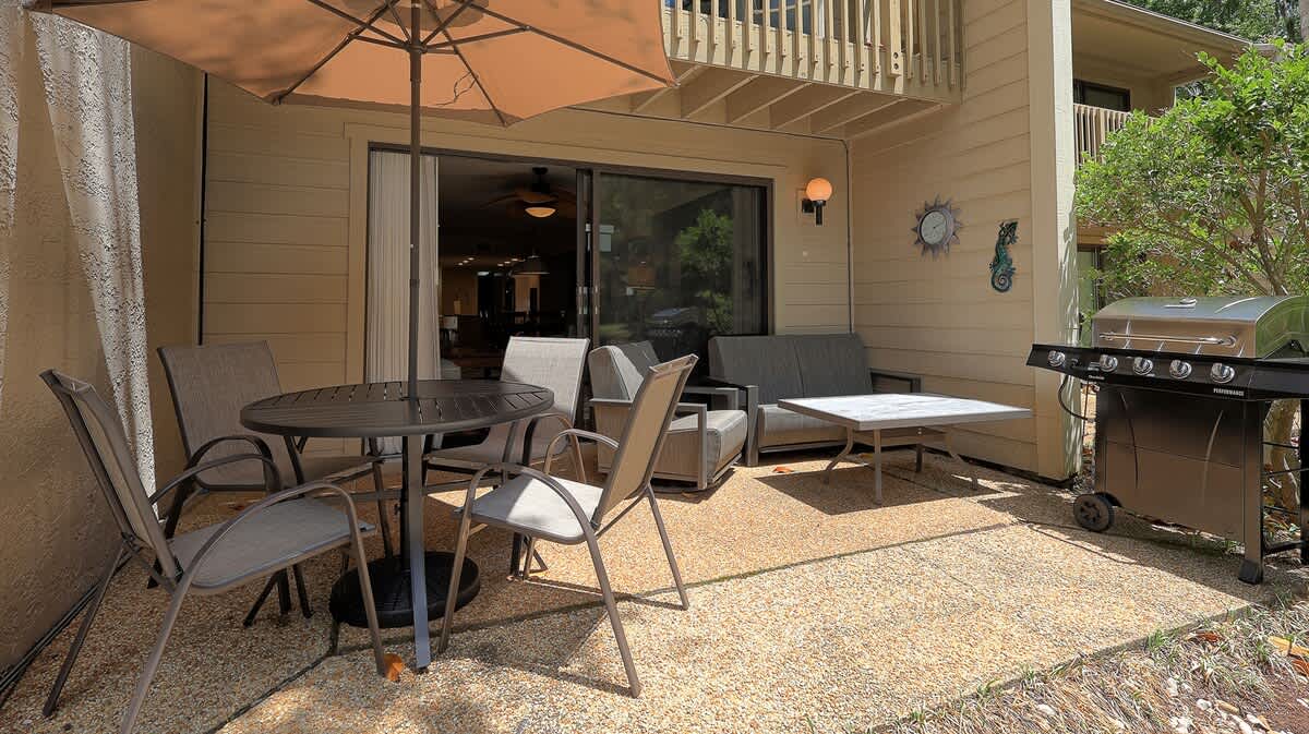 Private Patio with Grill and Lagoon Views